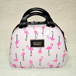 Betsey Johnson Hard Shell Makeup Case Flamingo Print